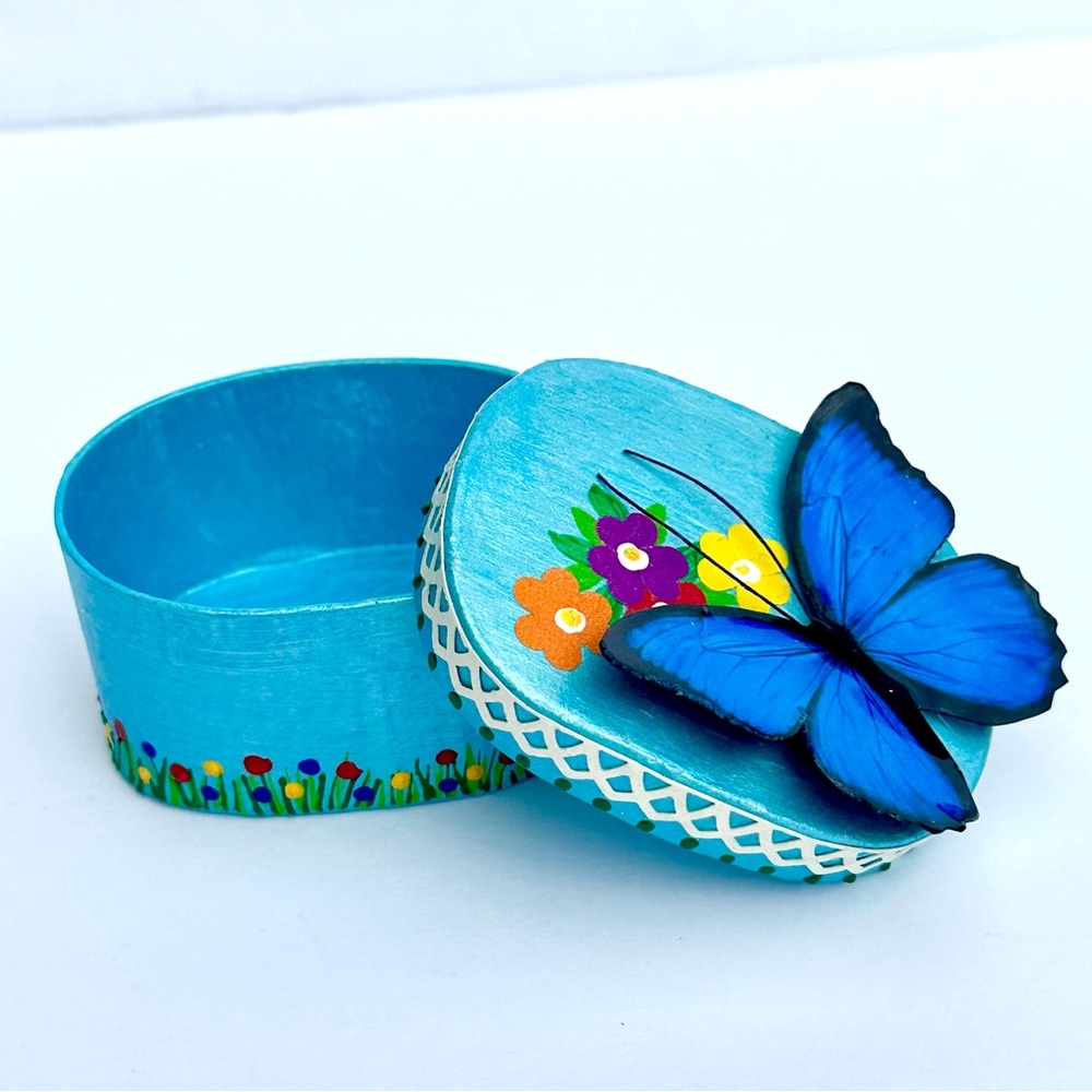 Blue Butterfly Decorative Jewelry Box